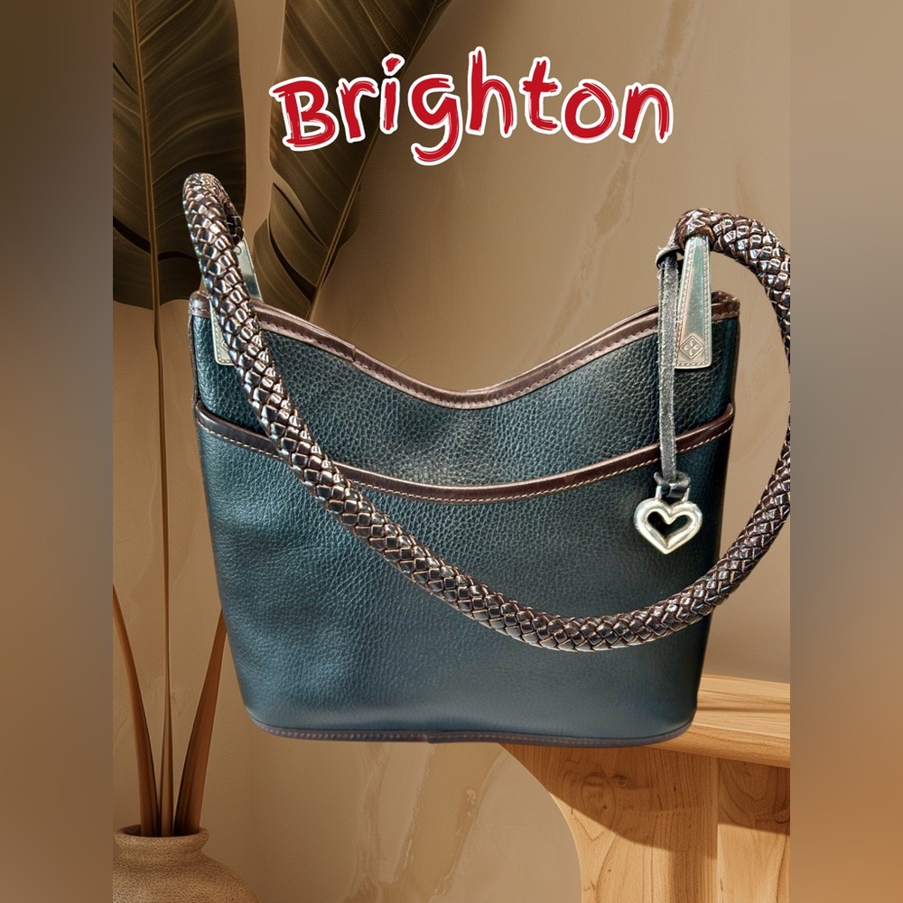Brighton Black & Brown Leather Shoulder Bag Including Lipstick Case & Dust Bag